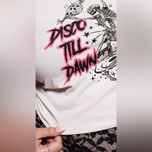 ASOS Blush Pink Skeleton Disco Top - Picture 2 of 4